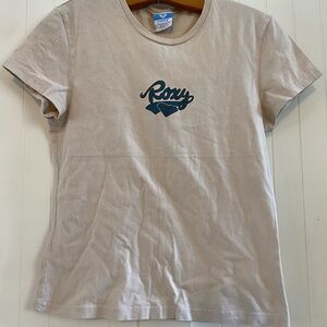 Vintage Y2K Roxy Cream T-Shirt 2000’s Surf